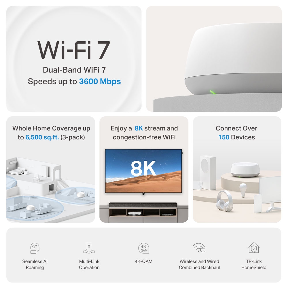 Redaktionelle Illustration zu Echte Wi-Fi-7-Mesh-Angebote erkennen: Modell, Pack-Größe, Ports, Abos und Garantie prüfen